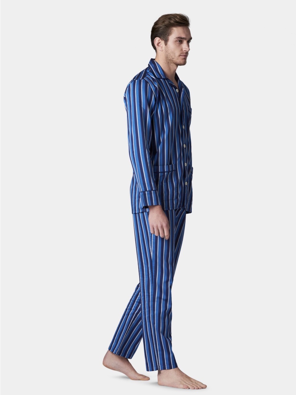 NWOT McGregor Pajamas Mens Blue Striped Short Sleeve Short pants